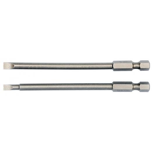 Yato extra long 100mm slotted screwdriver bits set of 2: 4&5 mm S2 steel YT-0484 - Afbeelding 1 van 1